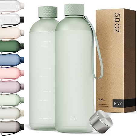 KIVY Large Water Bottle 50oz Tritan - Lightweight & Shatterproof - BPA Free