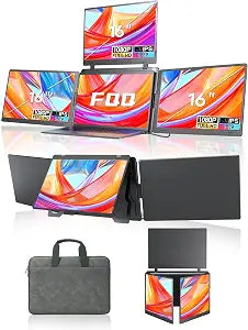 16" Quad Monitor Laptop Screen Extender, Triple Screen Monitor Extender