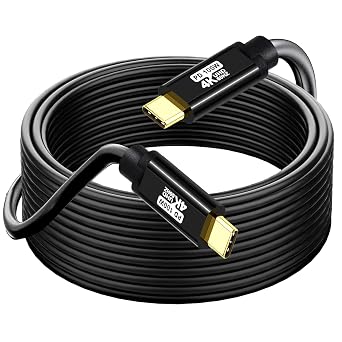 USB TYPE C to C Cable 30FT, 4K60HZ GEN2x2(Data usb2.0),TYPE C Video Output From USB3.2/ USB4.0 (NOT 100% Fast Charging) & Sync for Xreal MacBook Pro iPad Pro iPhone 15-16-17 Pro Portable Monitor