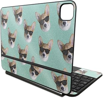 Glossy Glitter Skin Compatible with Apple Magic Keyboard for iPad Pro 11‑inch (M4) 2024 - Cool Corgi - Premium 3M Vinyl Protective Wrap Decal Cover - Easy to Apply | Crafted in The USA by MightySkins - Image 2
