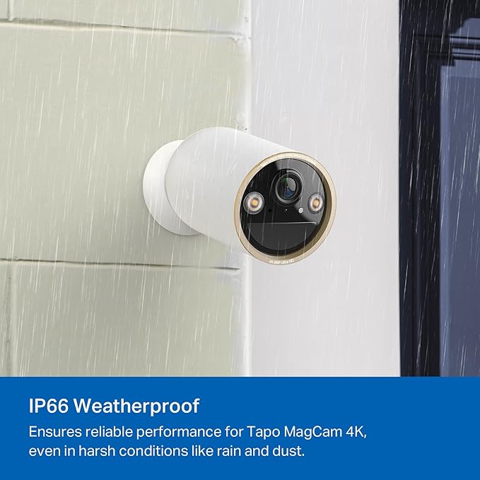 Smart Security Tapo 4K Ultra HD Outdoor Battery Security Camera – Up to 200 Day Battery, Free Person/Vehicle Detection, Starlight Color Night Vision, Works w/Alexa and Google Assistant, MagCam 4K