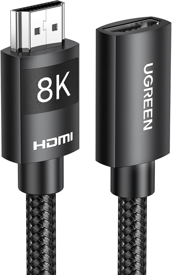 UGREEN HDMI Extender 8K 10K HDMI Extension Cable 2.1 Ultra High Speed Cord 4K Male to Female Adapter Compatible with MacBook Pro 2023/PS5/Xbox Series X/Roku TV/UHD TV/Blu-ray, 3.3FT