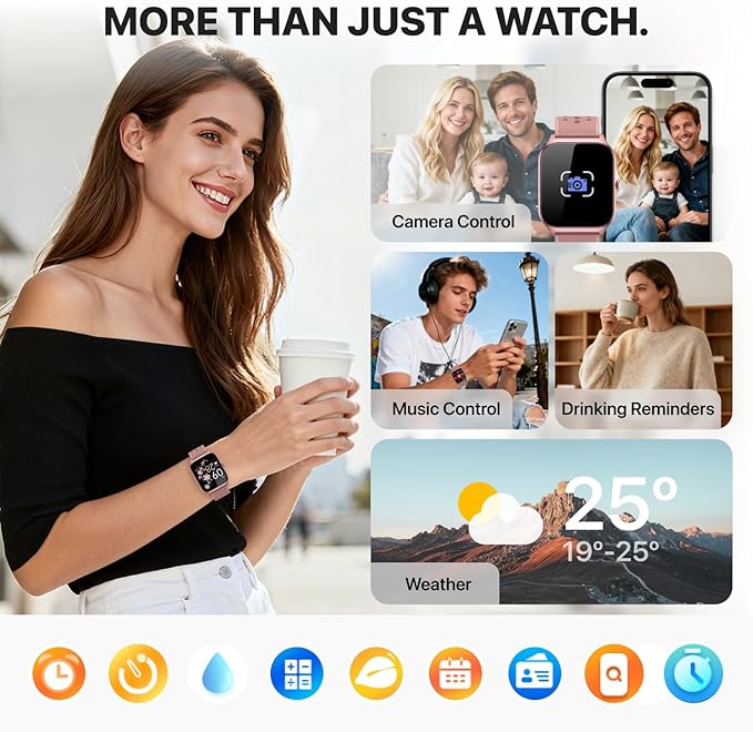 Smart Watch for Women Men - Answer/Make Call, Fitness Tracker Smartwatch for Android iPhone Compatible, 120+ Sports Modes Step Counter Sleep Female Cycle (Sakura P)