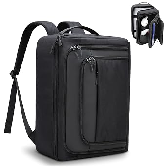 GDNasist Game Console Backpack for PS5, Protective Carrying Case Compatible with Playstation5 Console, Base, 15.6”Laptop, Headset, PS5 Controller, More Game Discs, and Gaming Accessories