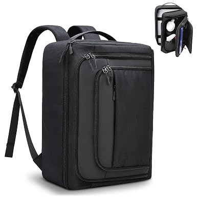 GDNasist Game Console Backpack for PS5, Protective Carrying Case Compatible with Playstation5 Console, Base, 15.6”Laptop, Headset, PS5 Controller, More Game Discs, and Gaming Accessories