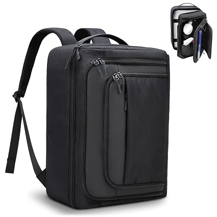 GDNasist Game Console Backpack for PS5, Protective Carrying Case Compatible with Playstation5 Console, Base, 15.6”Laptop, Headset, PS5 Controller, More Game Discs, and Gaming Accessories