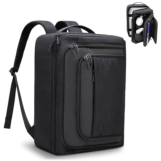 GDNasist Game Console Backpack for PS5, Protective Carrying Case Compatible with Playstation5 Console, Base, 15.6”Laptop, Headset, PS5 Controller, More Game Discs, and Gaming Accessories