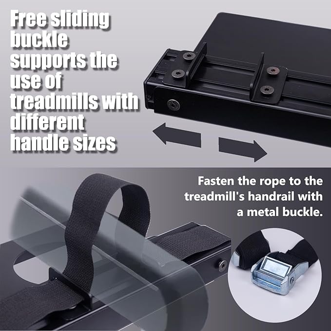 Treadmill Desk Attachment, Laptop Holder Adjustble Height Width, Workstation for Treadmill Handlebars, Universal Treadmill Table with Cup Holder and Tray