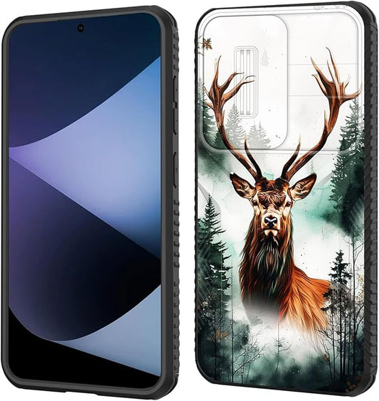 for Galaxy S24 Plus Case Built in Slide Camera Lens Cover,Heavy Duty Shockproof Protection Dual Layer Case for Samsung Galaxy S24 Plus (6.7") 2024,Forest Deer