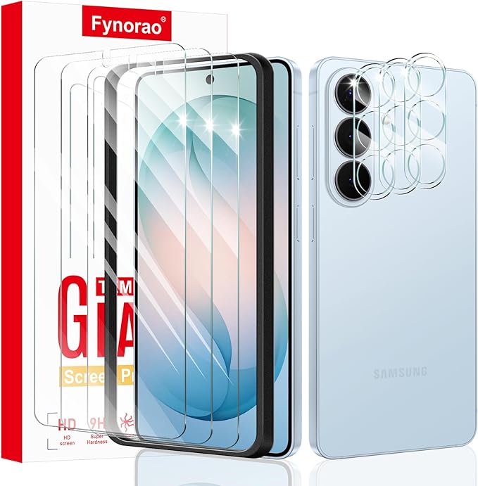 3+3+1-Pack, Screen Protector and Camera Lens Protector for Samsung Galaxy S26 with Installation Alignment Aid, Tempered Glass Film, Impact-Protection, HD, Anti-Scratch, 9H Hardness