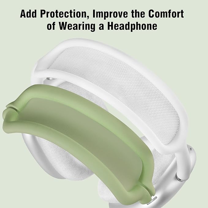 Case for Airpods Max Headphones, Ear Pad Case Cover/Ear Cups Cover/Headband Cover for AirPods Max (USB-C/Lightning)(2024/2020),Silicone for Airpod Max, Accessories Cases(Cactus Green)