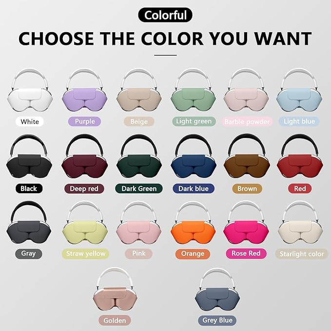 Maxjoy for Apple Airpods Max Smart Case Cover, Soft PU Leather Protective Cover Accessories for Airpod Max with Sleep Mode, Anti-Dust Travel Carrying Case for Airpods Pro Max Headphones, Purple