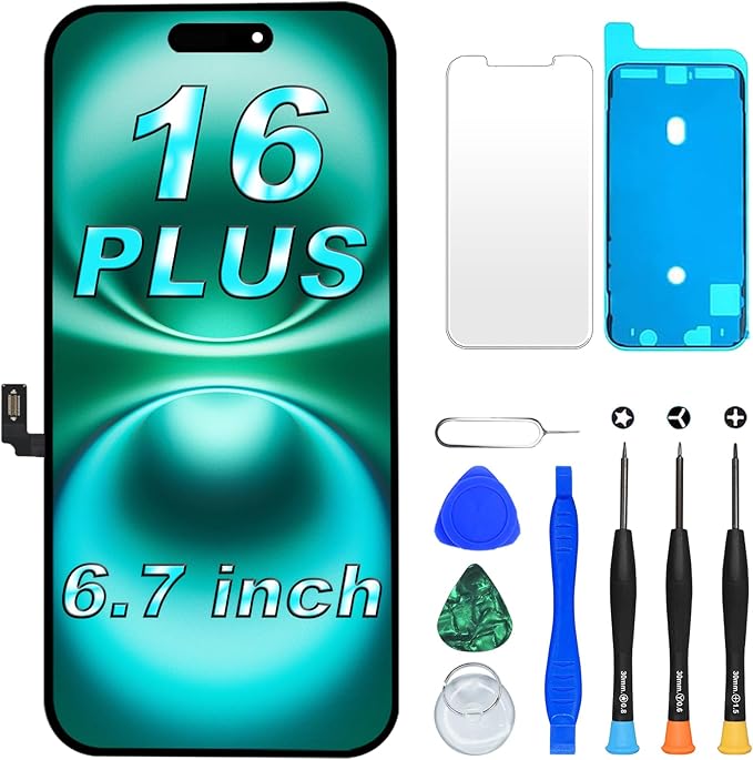 DIGI4U LCD for iPhone 16 Plus Screen Replacement, 6.7''[3D Touch][Small Notch] Screen for iPhone 16 Plus Display Digitizer Assembly, with Repair Tools for iPhone 16 Plus LCD