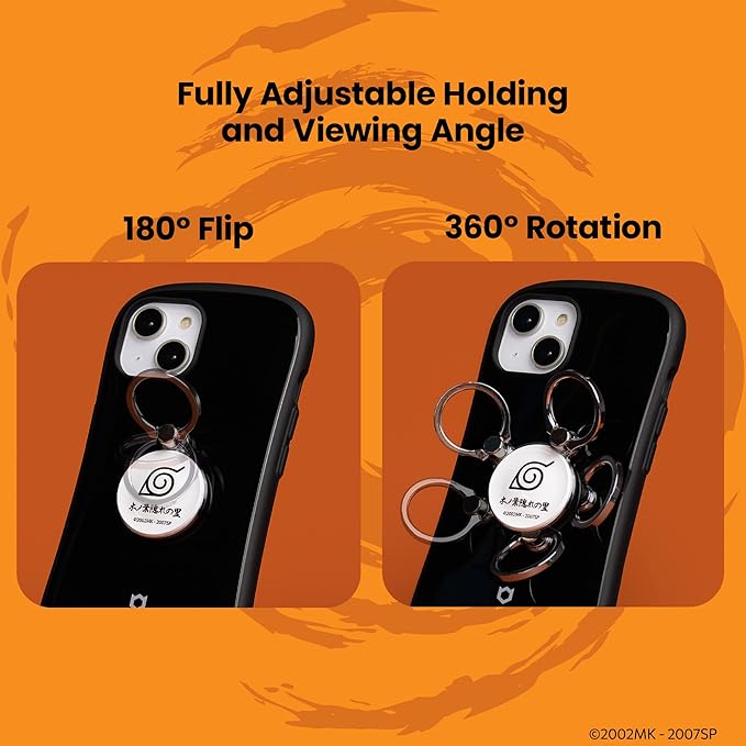 iFace Naruto Shippuden Anime Licensed Collection Universal Smartphone Ring Holder Kickstand Accessory ??Stick On Phone Stand/Hand Gripper Compatible with iPhone, Samsung Galaxy, etc. - Konoha Symbol