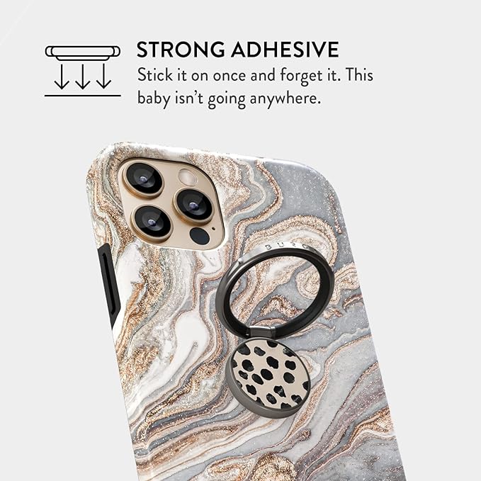 BURGA Cell Phone Ring, Holder Grip and Stand - Finger Phone Grip for Back of Smartphone Case, Kickstand 360 Rotation, Universal Ring for iPhone Samsung Galaxy Huawei Google Pixel, Stylish Accessories