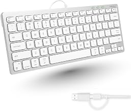 Macally USB C Wired Keyboard for Mac (USB C + USB A) – Compatible Keyboard for MacBook Pro/Air, iMac & MacMini – Compact Mac Keyboard - Image 1