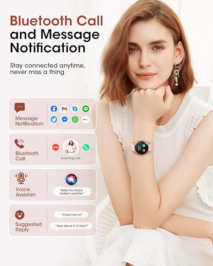 Smart Watches for Men/Women, 1.26" HD Smart Watch for Android Phones & iPhones (Make/Answer Calls), IP68 Fitness Watch for Women/Men with 110+ Sport Modes, Heart Rate Monitor, Sleep Tracker, Gift