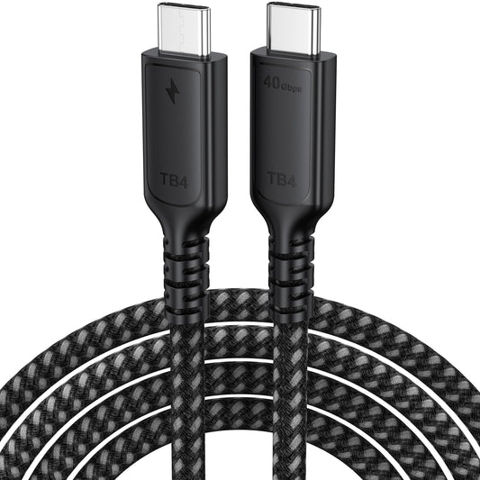 USB 4 Cable 6ft for Thunderbolt 4, 40Gbps, 8K@60Hz /4K@120Hz, 240W, Black