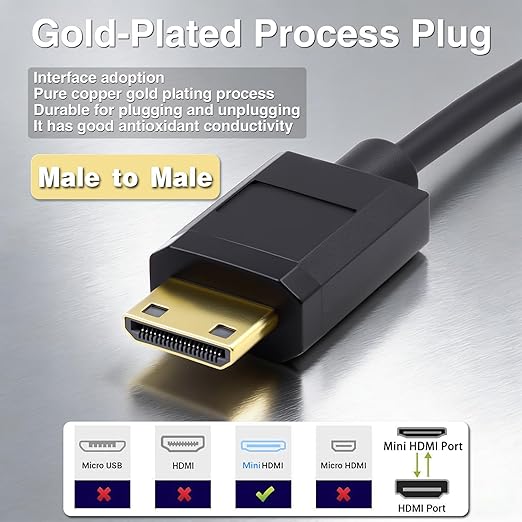 Duttek 4K Mini HDMI to HDMI Coiled Cable 1FT-4FT, Ultra-Thin HDMI to Mini HDMI Cable Support 4K Ultra HD, 1080p, 3D,for Projector, Monitor, Camcorder