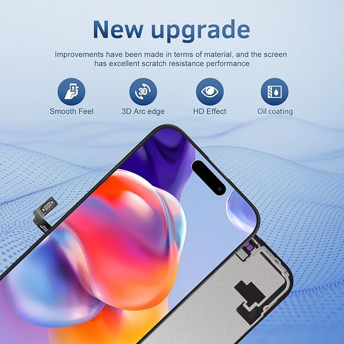 for iPhone 16 Plus Screen Replacement Kit Full Assembly 6.7 inch,3D Touch LCD Display for A3290、A3082、A3289 and A3291 Digitizer Screen and Repair Tools Kit