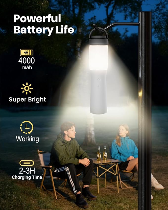 LED Camping Lantern Lantern Rechargeable,5 Light Modes LED Flashlight Survival Kits for Indoor Outdoor Home Emergency Light Power Outages Hiking Tent Outdoor Cooling Essentials