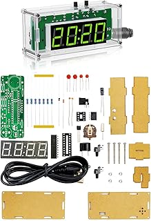 Gikfun 4-Digit DIY Digital Clock Kit with Temperature Display, Electronics Soldering Practice Project for Learning and Teaching, Alarm Clock with Adjustable Brightness for Home Office EK2179 - Image 1