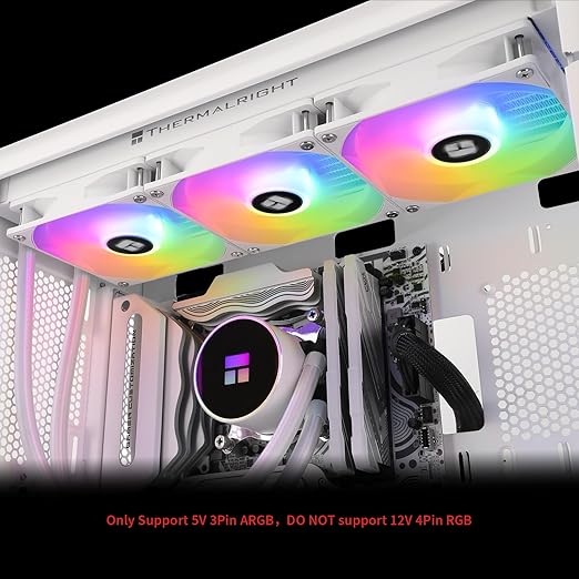 FW 360 Ultra ARGB White CPU Water Cooler,3 PWM Fans Water Cooling System,IPS LCD Screen with 480x480 Resolution,for AM4/AM5&Intel LGA1700,CPU Liquid Cooler,2.44-inch Display