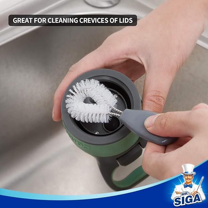 MR.SIGA Water Bottle Brush Cleaning Set with Storage Holder, Cleaning Brushes for Tumbler, Straw, Baby Bottles, Drinking Glasses