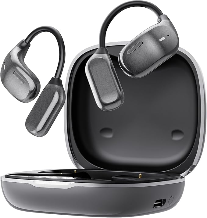 NEW OpenFit Air Bone Conduction Headphones Only 0.23 OZ Open Ear Earbuds , Wireless Earbuds with HD Clear Calls, Ear Buds with 72 Hours of Playtime, Secure Earhooks Earphones for Sports, Fitness, TV