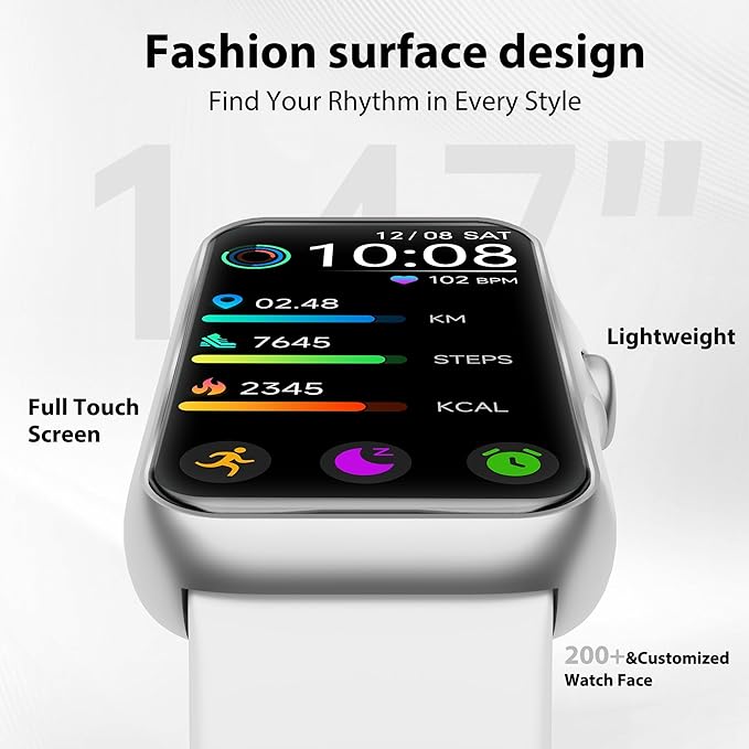 Fitness Tracker with 24/7 Continuous Heart Rate, Blood Oxy-gen Monitor, Smart Watch with Sleep Monitor, IP68 Waterproof Activity Tracker Step Counter for Women Men