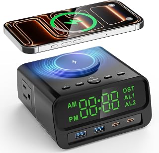 XBA Digital Alarm Clock with 15W Magsafe Wireless Charging for Bedroom - Image 1