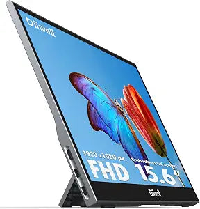 New! Portable Monitor 15.6'' FHD 1080P -Gaming Ultra-Slim Portable Laptop Monitor with Kickstand & Speakers - IPS Display for PC, MAC, Phone, Xbox, PS5 - USB C & HDMI Connectivity