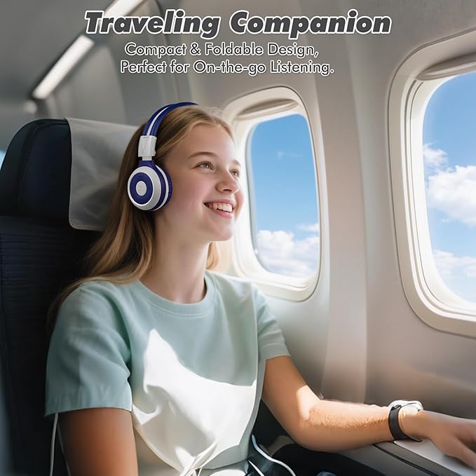 SIMOLIO Kids Headphones Bluetooth for Boys, Built-in Microphone and Share Port, Safe 75dB,85dB,94dB Volume Limited, Foldable and Adjustable, Wireless/Wired Headphones for Kids School Travel Grey