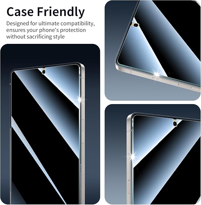 3*Privacy Screen Protector and 3*Camera Lens Protector for Samsung Galaxy S25 Ultra with a Installation Alignment Aid, Anti-Spy Tempered Glass Film, Private Black Protection, [Anti-Scratch][9H Hardness]