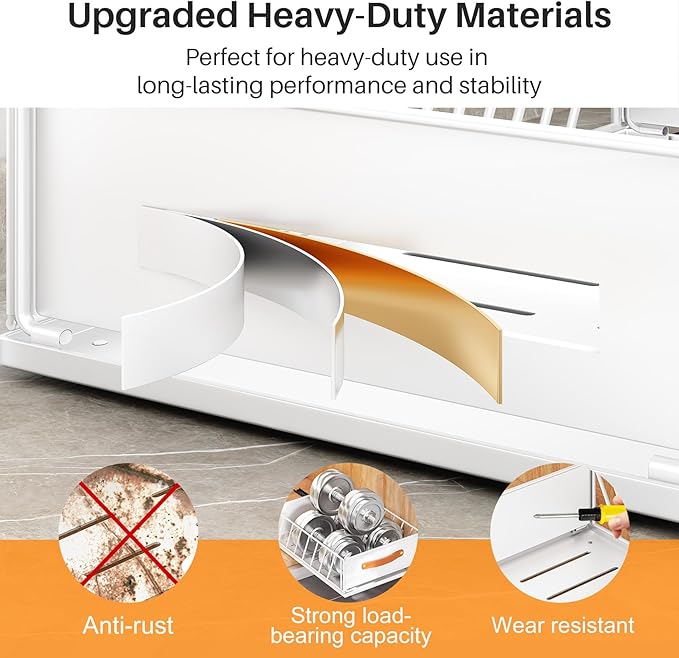 Pull out Cabinet Organizer Fixed with Adhesive Nano Film,Heavy Duty Slide out Pantry Shelves Drawer Storage,Sliding Mesh Cabinet Basket with Handle for Kitchen, Bathroom,Home, 9.8"W X 15.7"D X 6.2"H