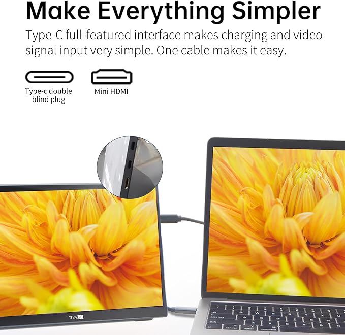 10.5" Portable Monitor, 3:2 1280P FHD IPS Display with HDR10, 420 Nits 60Hz, Dual USB-C & Mini HDMI, Adjustable Stand, Ultra-Slim Mini Screen for Laptop PC Phone Game Consoles Raspberry Pi