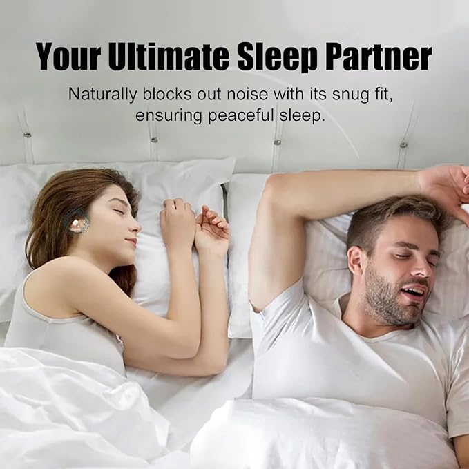 Sleep Earbuds, Invisible Sleeping Headphones Wireless Bluetooth 5.3 Headphones for Side Sleepers - 35dB Noise Blocking Earplugs with 6H Playtime and Comfortable Fit for Sleeping, Sport Milk