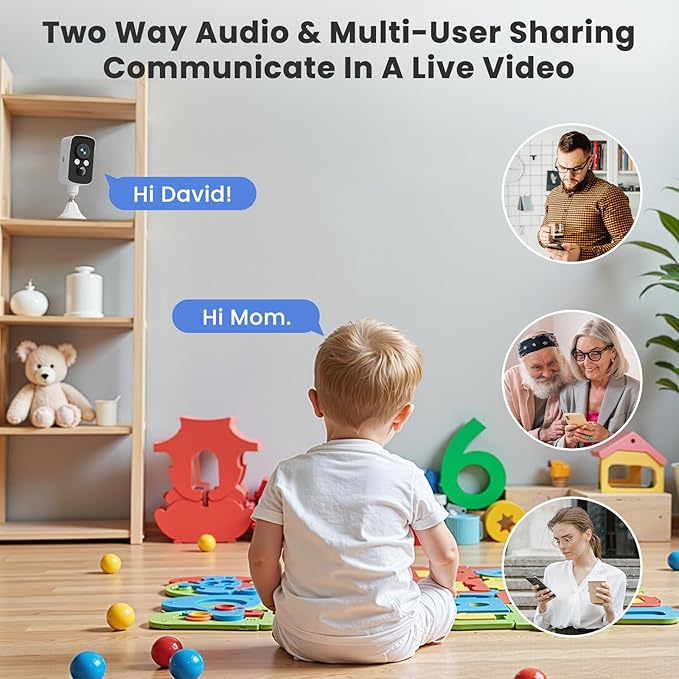 300° Pan Wireless Outdoor Security Camera, No Subscription Free 7-Day Cloud/SD, AI Detection, Magnetic Mount, Battery Powered, 2.4G WiFi, 2K, Night Vision, 360° View, 2-Way Talk, Home Security, IP65