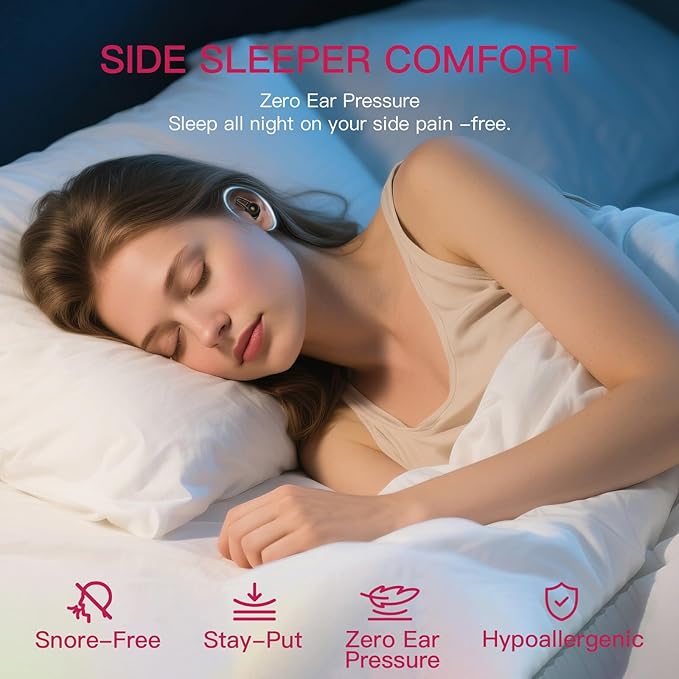Side Sleeper Earplugs - Pain-Free 52dB Noise Reduction for Sensitive Ears, Anti-Slip 3-Layer Design, Reusable Family Set (S/M/L) with Case