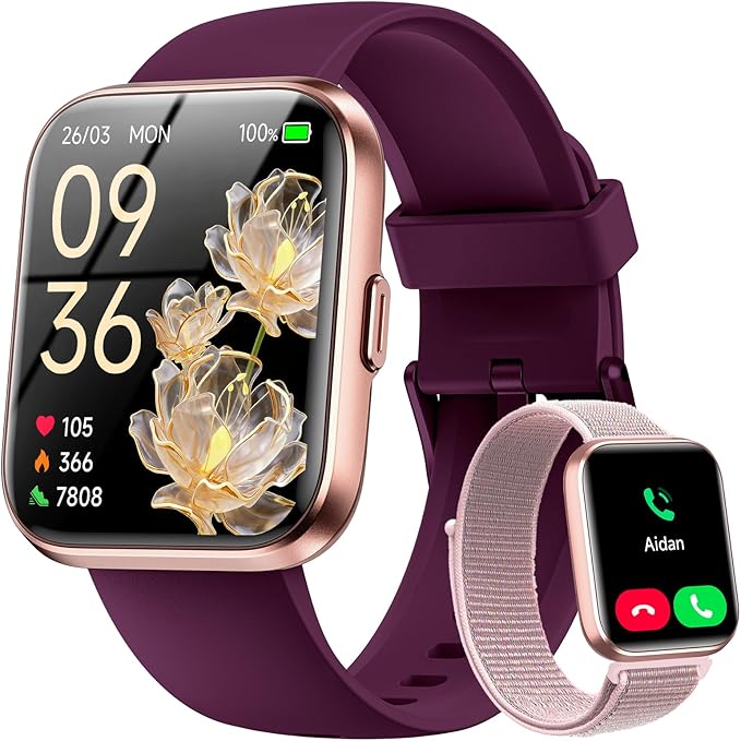 Smart Watches for Women (Android & iPhones), 1.83" HD Alexa Built-in Smart Wacth With Heart Rate Monitor, Sleep/Step Tracker, 120+ Sport Modes Fitness Tracker Watch for Women, 3ATM Waterproof Watch