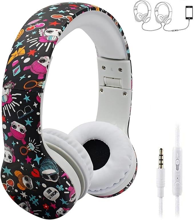 Girls Headphones for Kids,Toddler Kid Headphones with mic & Audio Sharing Port+ Volume Limited,Boys Girls Baby Children Toddlers School use（(Girls Headphones)