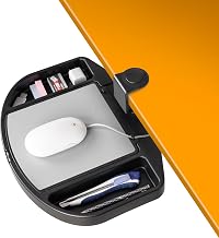 EHO Clamp-On Desk Organizer, Multifunctional with Pencil Drawer, Mouse Pad Storage, Swivel, Spill-Proof, Under Desk Storage, Easy Installation, Reduces Clutter, TAA-Compliant - Image 1