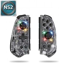 ZYVEXA Wireless Joypad Controllers compatible with Switch, Switch OLED and Switch 2, Charging Adapters Included, RGB Transparent Design, Motion Control, Turbo Function, Dual Vibration, Ergonomic Grip Game Controllers - Image 1