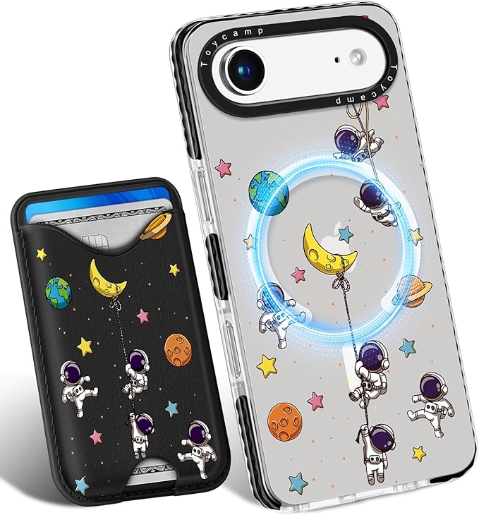Toycamp for iPhone 17 Air Case - Compatible with Magsafe Credit Card Holder Wallet Magnetic Cute Women Teen Girls Kawaii Girly Unique Man Boys Design Phone Cover for Apple 17 Air