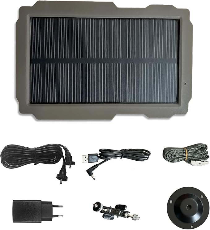 Lixada Trail Camera Solar Panel Kit 3000mAh 6V-12V Rechargeable with 360° Rotable Holder and 9.8ft Cable, Solar Charger for Hunting Camera