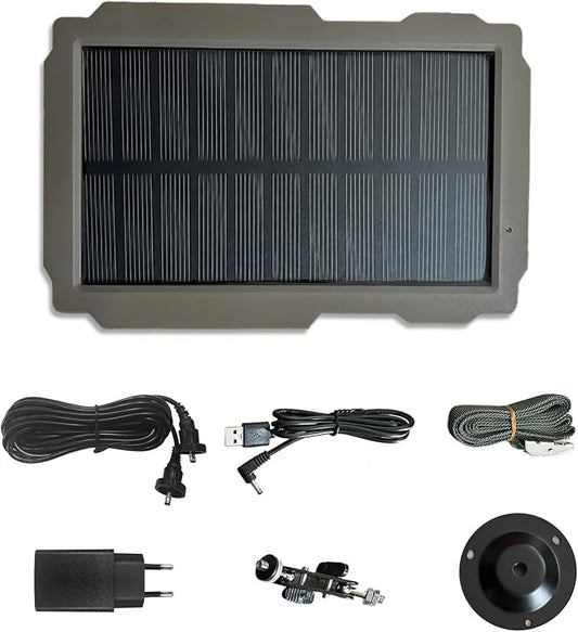 Lixada Trail Camera Solar Panel Kit 3000mAh 6V-12V Rechargeable with 360° Rotable Holder and 9.8ft Cable, Solar Charger for Hunting Camera