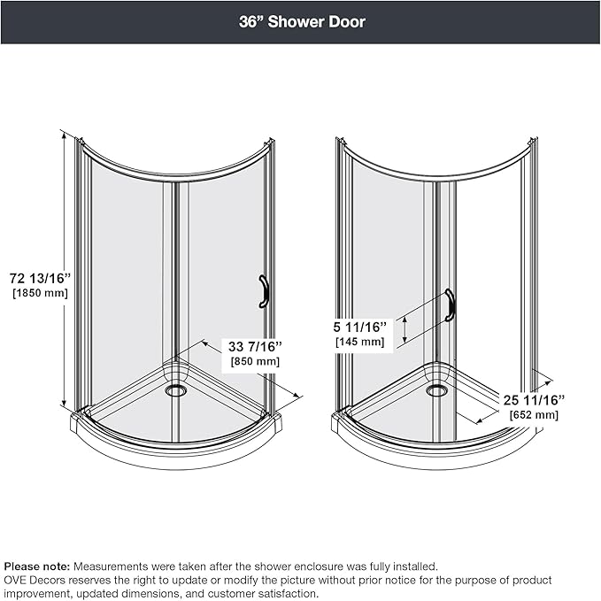 OVE Decors Breeze 36 in. Corner Shower Clear Sliding Door with Base in Satin Nickel Finish
