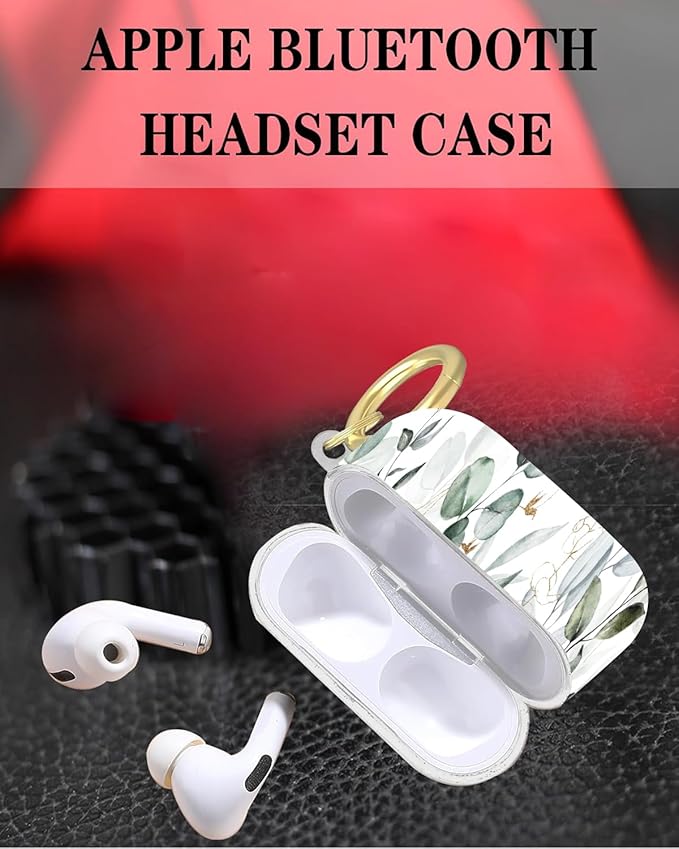 Compatible with Airpod Pro 2nd/1st Generation,Full Protection Cover for Women,Accessories Hard Case Portable & Shockproof for Airpod Pro 2nd Charging Case 2023/2022/2019(Eucalyptus Leaves and Flowers)