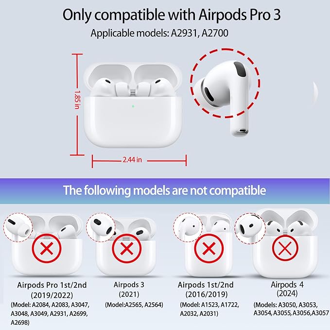 for Leather AirPods Pro 3 Case 2025| Cute Air Pods Pro 3 Case with Lock(Model A2700/A2931) | with Phone Holder & Keychain | Airpods Pro3 Cases for Man Women(Black)