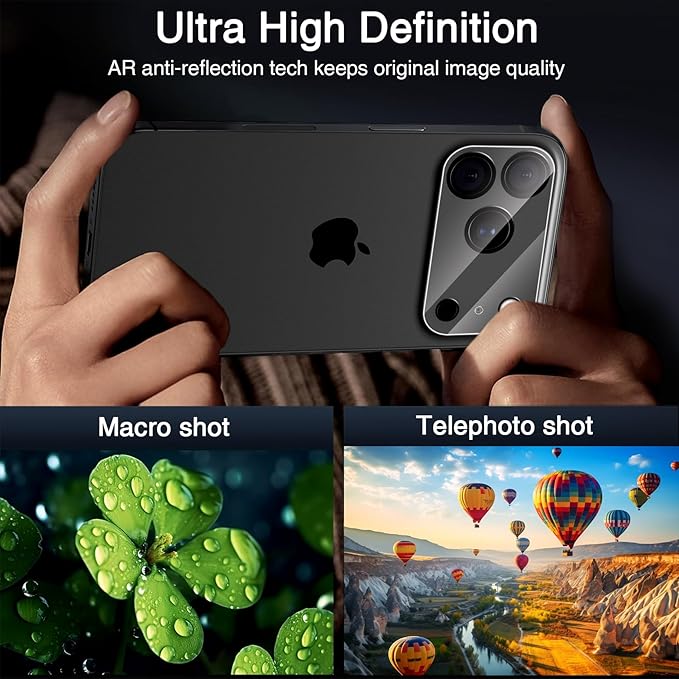 Wiaocit 3 Pack Tempered Glass Camera Lens Protector for iPhone 17 Pro Max, 9H Hardness, Anti-Scratch, Case Friendly